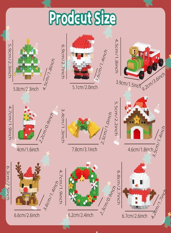 CHHOEAV 8 Pack Mini Christmas Building Blocks Toys, Classroom Prizes Birthday Gifts, Christmas Stocking Stuffers for Kids Boys Girls Age 6-12+ - Image 2